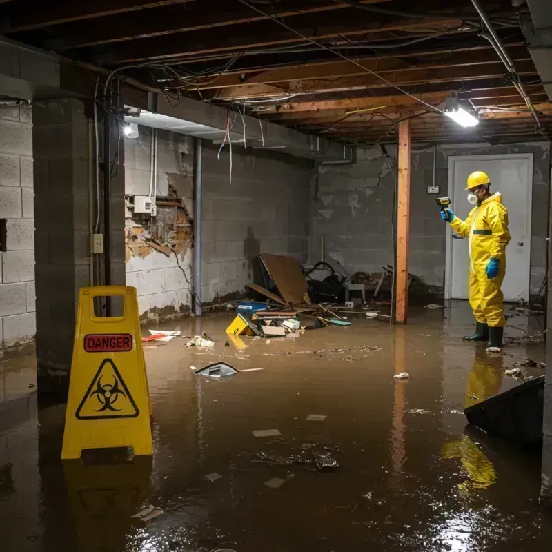 Flooded Basement Electrical Hazard in Newport, IN Property