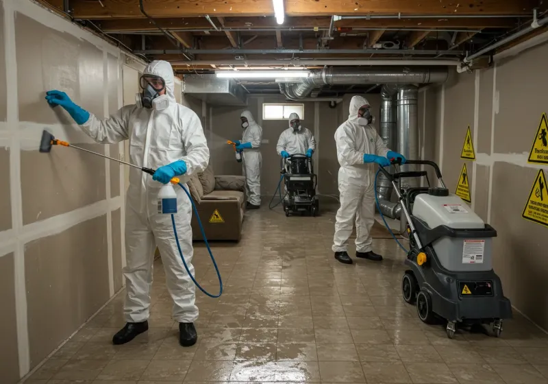 Basement Moisture Removal and Structural Drying process in Newport, IN